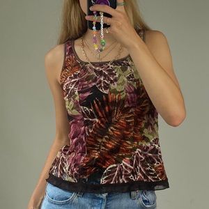 Y2k lace overlay tank top